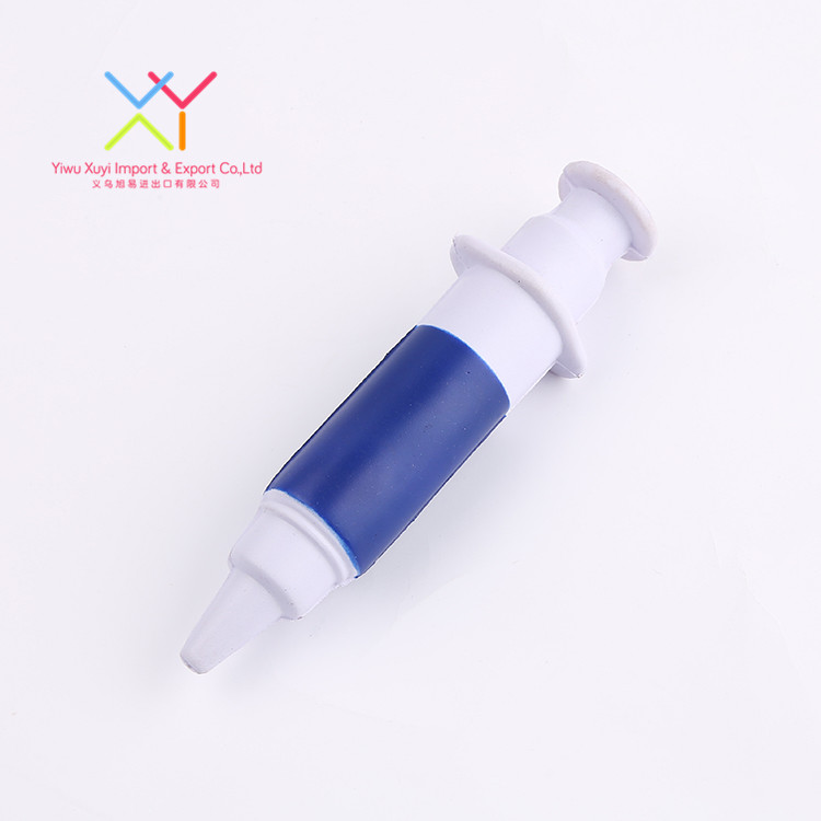 syringe Stress Ball, logo printed Stress Ball custom injector anti stress ball squirt