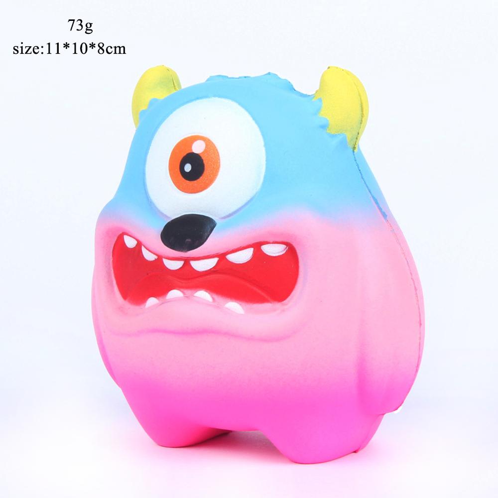 wholesale new fashion kids kawaii squishy PU stress relief products colorful monocular big mouth squishy toys animal squishy