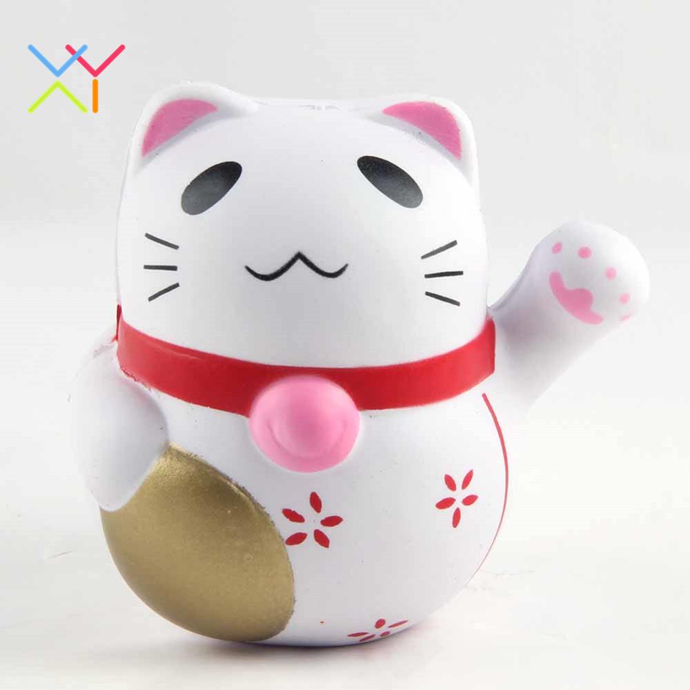 hot selling PU foam kawaii lucky cat squishy animal toy slow rising squishy