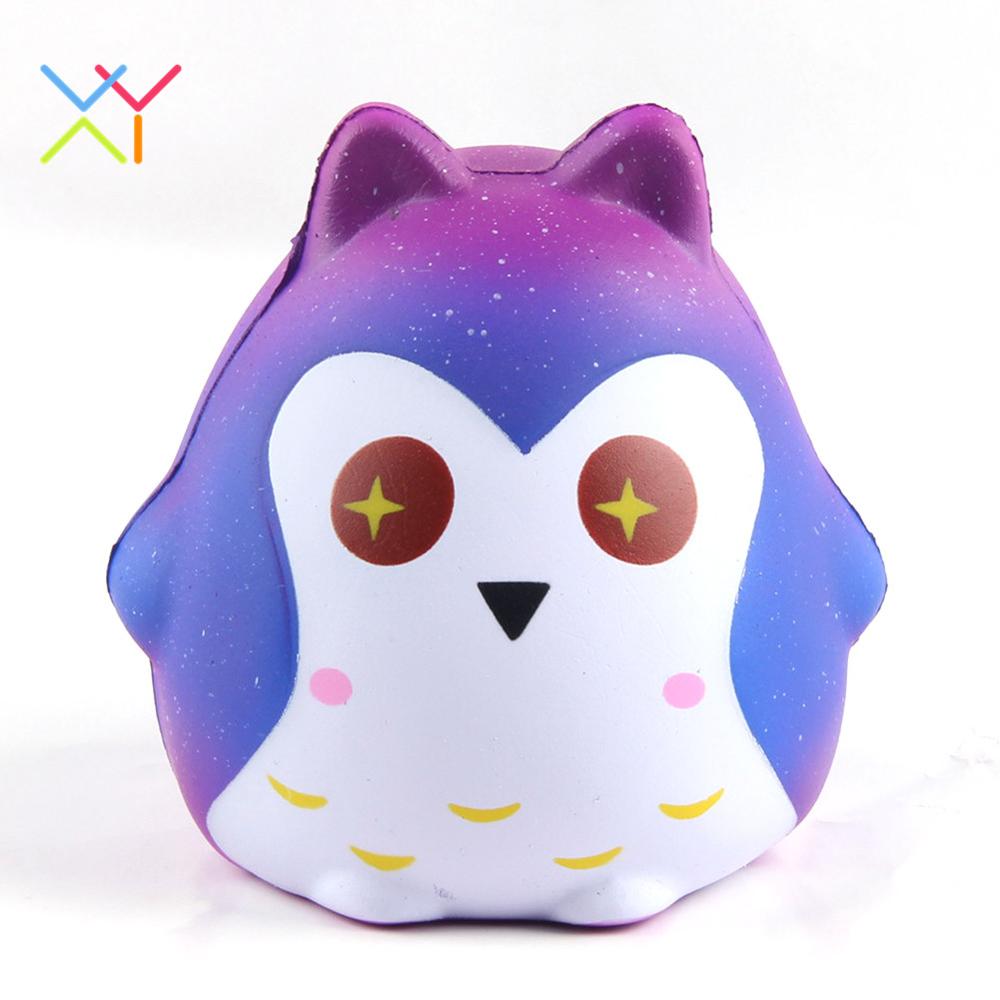 Dark blue owl PU foam squishy children's toy customized cute animal slow rising squishy