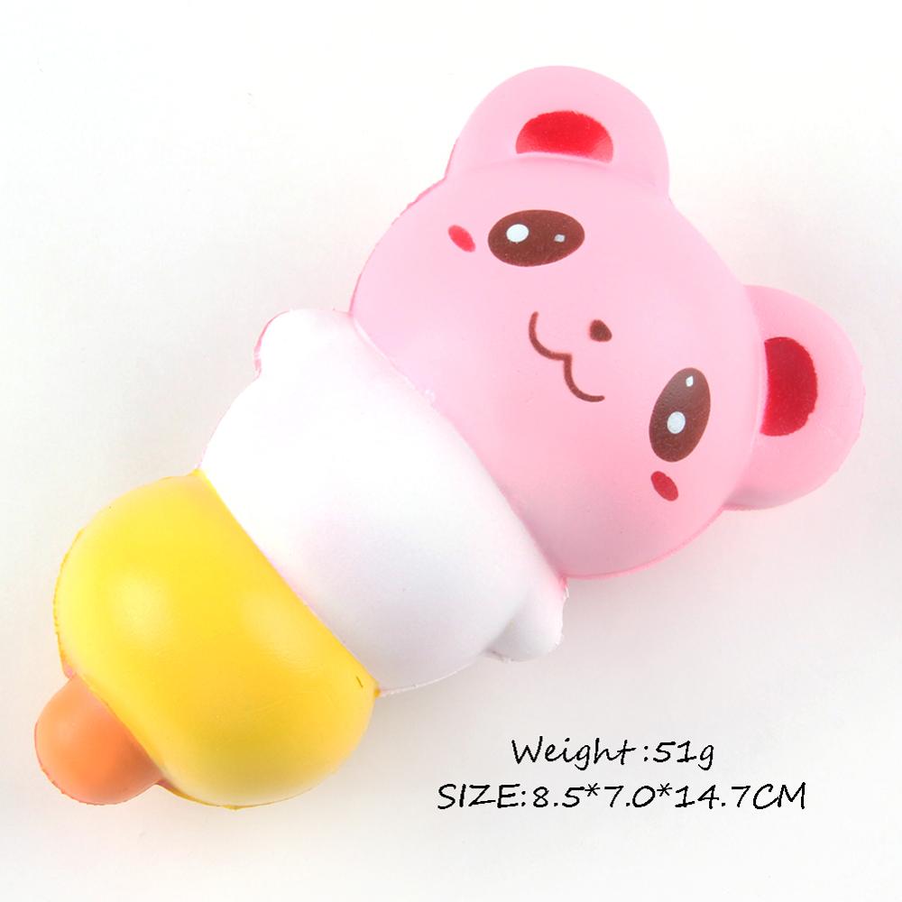 new design funny cute pink bear squishy toys animal squishy cute squishies PU soft toys for stress reliever