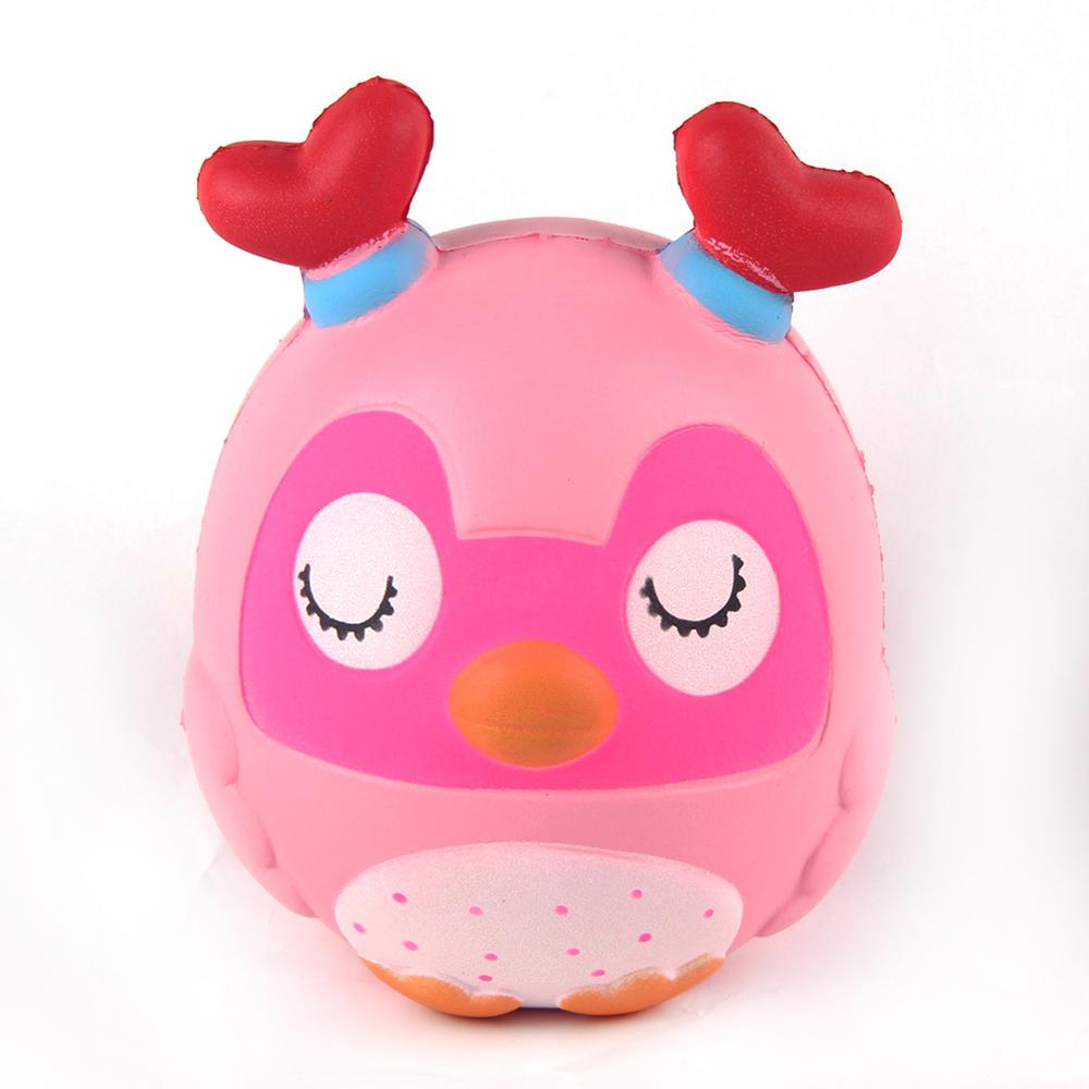 highly sales animal toy simulation PU Squishy cute pink Owl egg wholesale squishy for press releasing