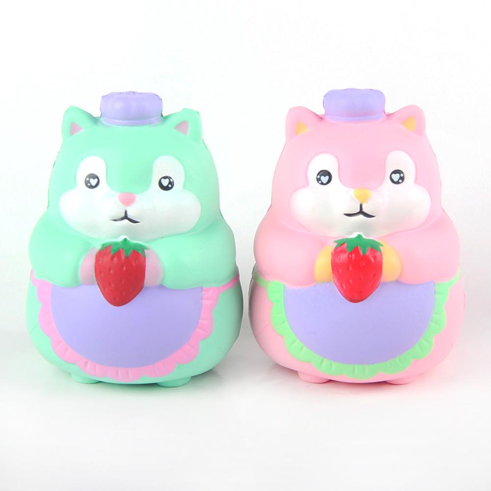 hot selling fashion soft funny animal toy Children's toy simulation PU squishy cute squirrel soft slow rising stress squishy