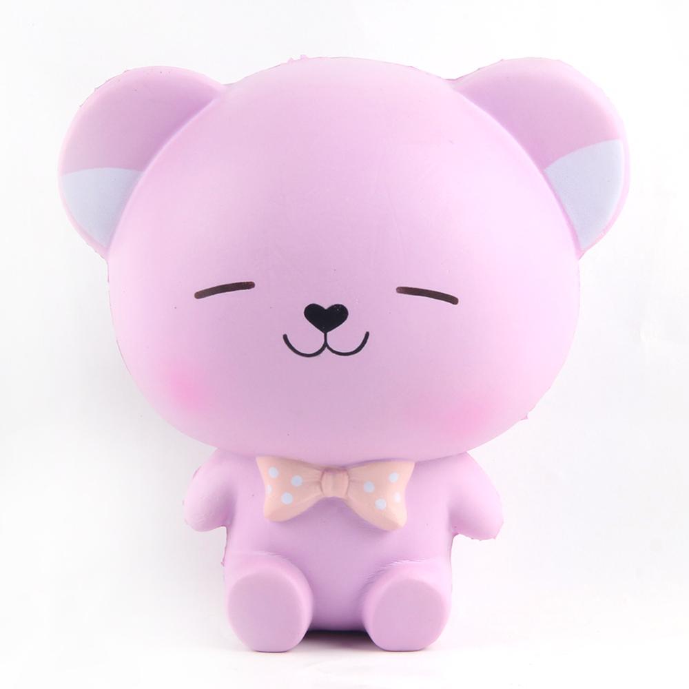 China factory supplier high quality new design funny cute purple bear squishy toys scented slow rising squishy