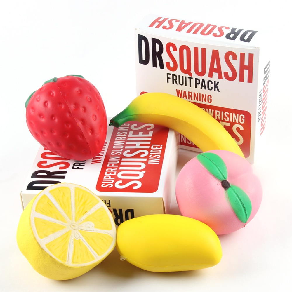 5pcs Fruit squishies Amazon Scented Fruit Squishy Jumbo Seal bag package