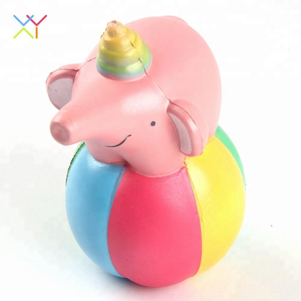 China Supplier PU Foam Stress Squishy Toys, Kawaii Elephant Slow Rising Rare Squishy Water Ball