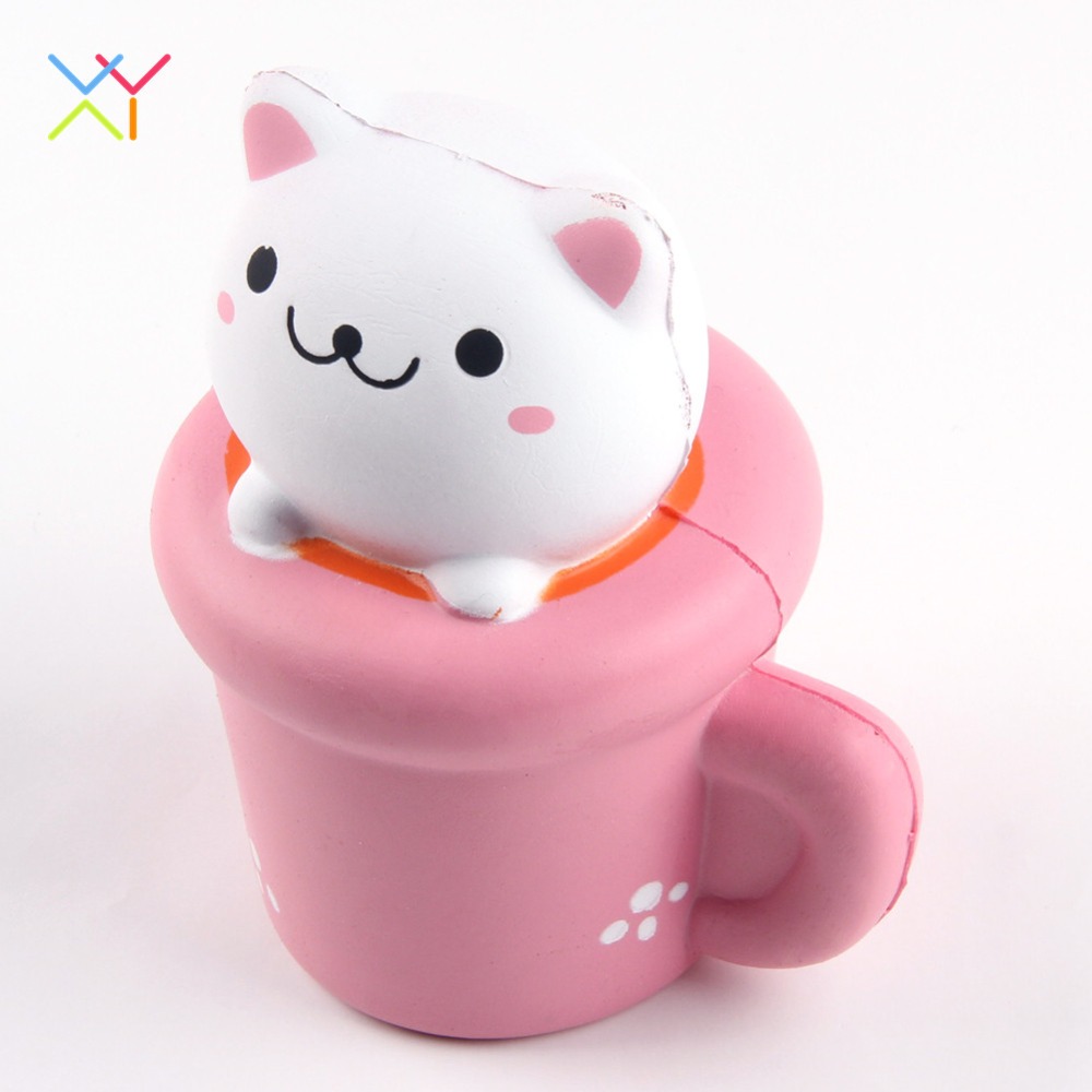 New design super slow rising animal squishy cup cat shape toy