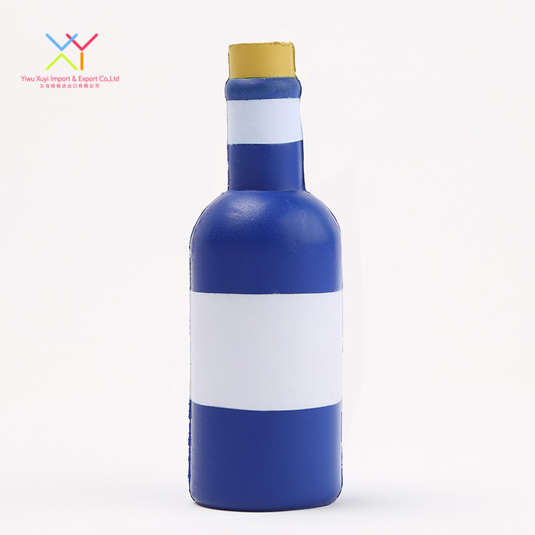 Wholesale promotional gift trendy style wine bottle shape pu anti stress ball