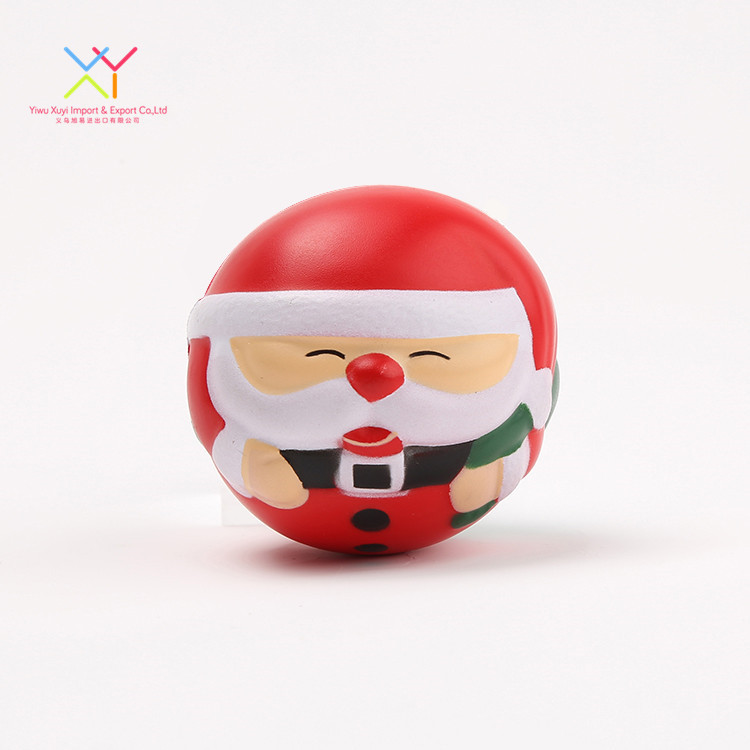 Wholesale christmas promotional gift santa claus bouncy pu stress ball