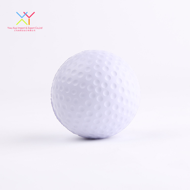 high quality hot sale promotional stress reliever golf ball shape anti stress ball, pu foam stress ball