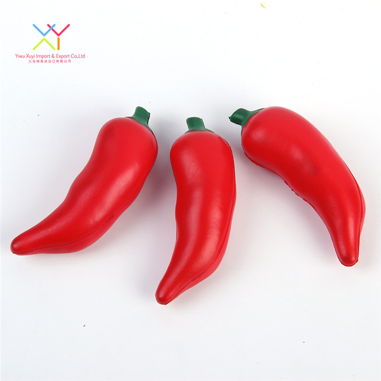 New Promotional Gift Cute Anti Squeeze Ball PU Shape Red Chili Pepper Stress Ball