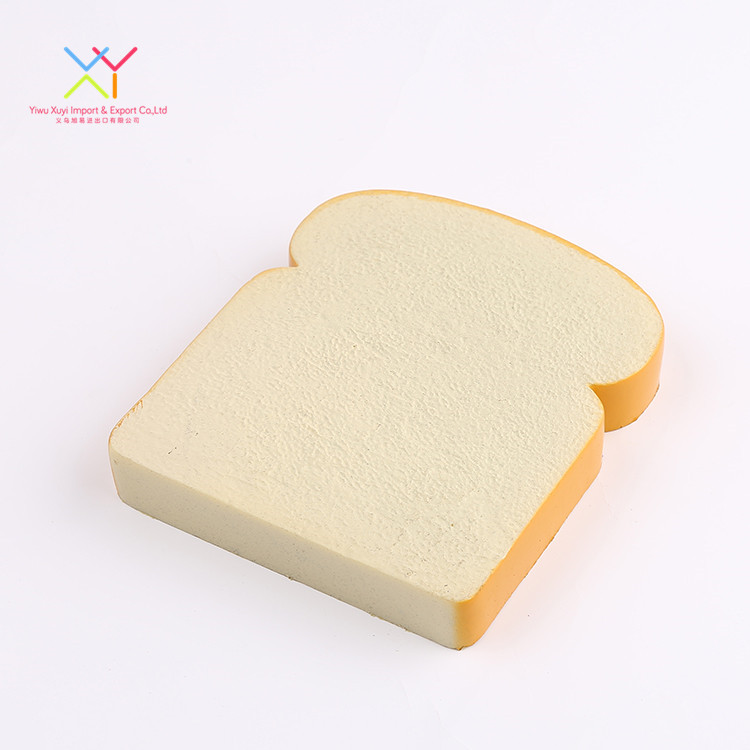 Factory Wholesale PU Cute Slice Of Bread Shape Food Stress Balls