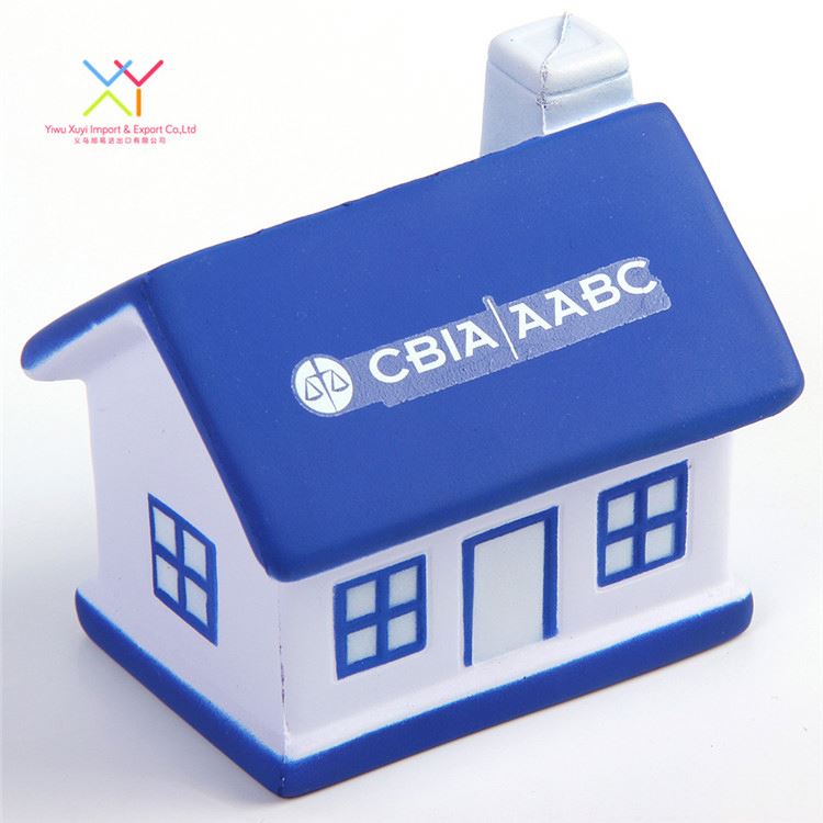 Customized Promotional PU Foam Stress Ball House Shaped Stress Squeeze Ball