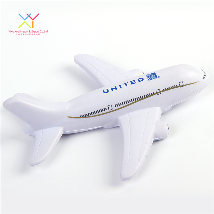 Children toy pu plane stress reliever ball, squeeze toys airplane stress ball