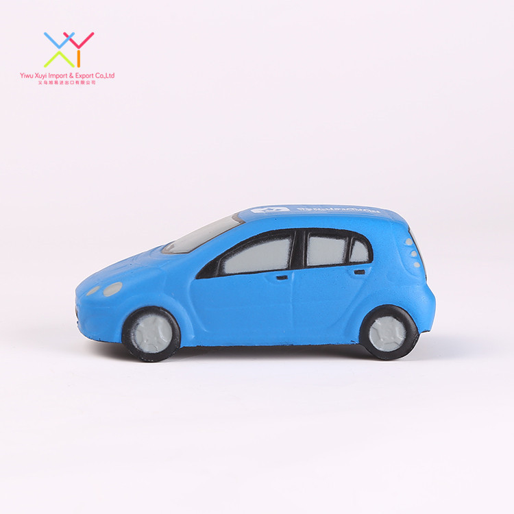 Hot selling custom toys for baby, soft pu foam blue car shaped stress ball