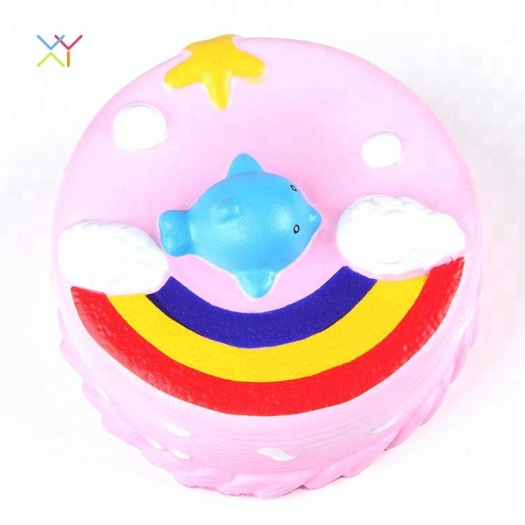 promotional squishy Unicorn whale rainbow squishy cake toys jumbo squishy scented stress relief toys for kids