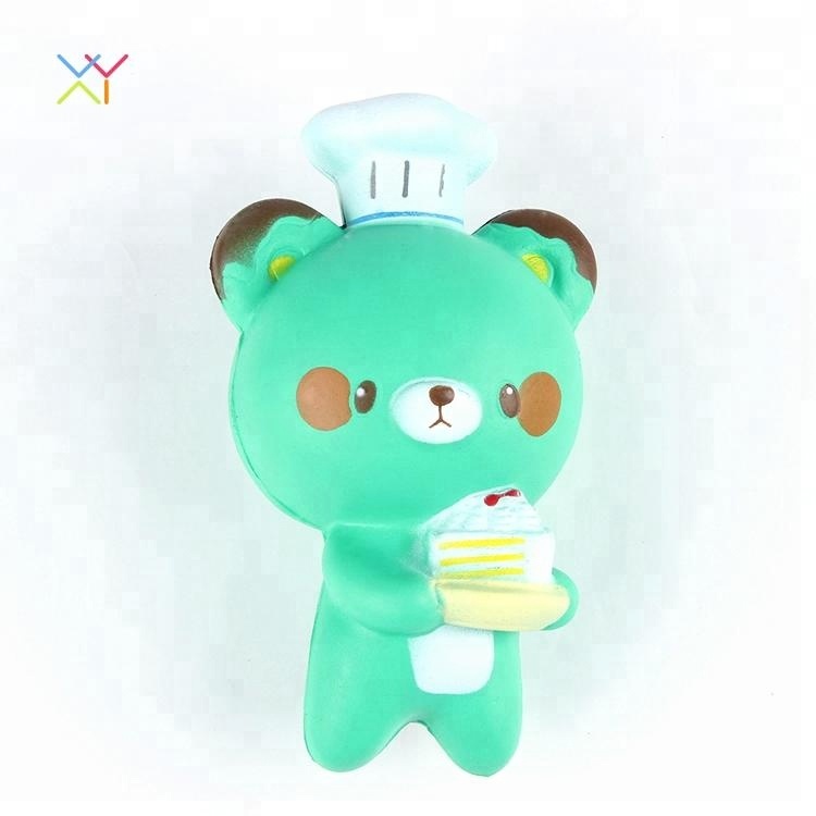 Kawaii green squishy ball bear toys soft slow rising squishies